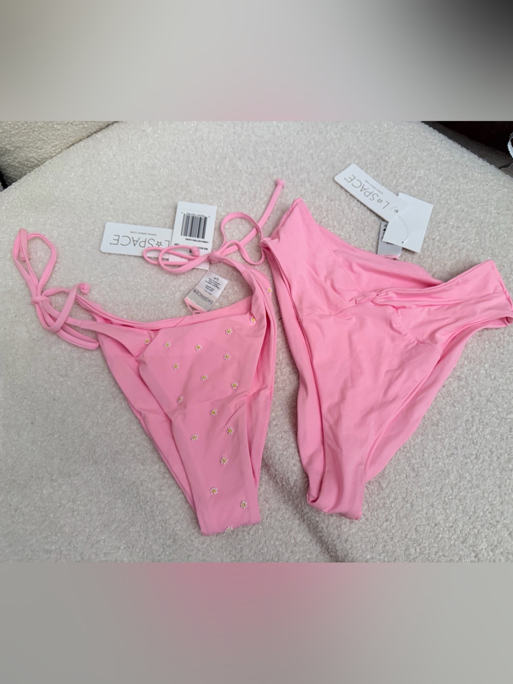 l*space Pink Daisy Triangle Bikini Set